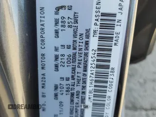 2010 Mazda 3 S Sport with VIN JM1BL1H67A1254542, listed as a Copart auction lot 55665465 with 214,835 mi miles and Salvage Title. Bid and sale history available at DreamBid. Image 12.