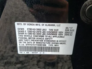 2017 Acura MDX Sport Hybrid w/Advance Pkg with VIN 5FRYD7H77HB001806, listed as a Copart auction lot 66971634 with 0 mi miles and Salvage Title. Bid and sale history available at carsss.com. Image 13.
