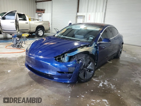 2018 Tesla Model 3 Long Range Battery with VIN 5YJ3E1EBXJF120356, listed as a Copart auction lot 87658175 with 34,119 mi miles and Salvage Title. Bid and sale history available at DreamBid. Image 1.
