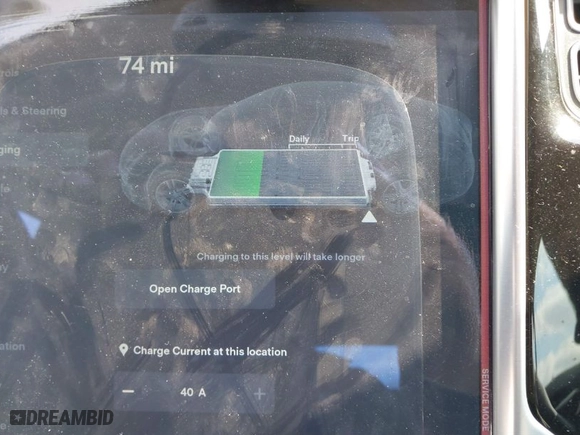 2014 Tesla Model S 60 kWh Battery with VIN 5YJSA1H15EFP50589, listed as a IAAI auction lot 41553114 with NaN miles. Bid and sale history available at carsss.com. Image 16.