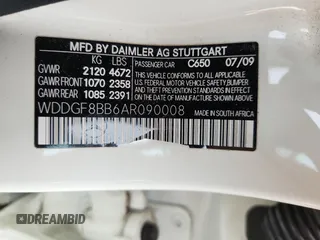 2010 Mercedes-Benz C 300 Sport z VIN WDDGF8BB6AR090008, wystawiony jako Copart lot #58347985 z przebiegiem 30 759 mil mil oraz Szkoda całkowita • Salvage title. Historia ofert i sprzedaży dostępna na DreamBid. Obrazek 13.