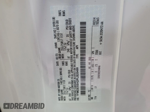 2023 Ford Bronco z VIN 1FMDE5BH2PLB20499, wystawiony jako Copart lot #62211165 z przebiegiem 28 372 mil mil oraz Szkoda całkowita • Salvage title. Historia ofert i sprzedaży dostępna na DreamBid. Obrazek 14.