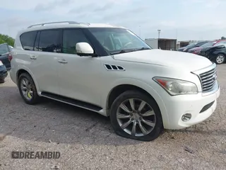 2012 Infiniti QX56 7-passenger with VIN JN8AZ2NE4C9023344, listed as a IAAI auction lot 42351430 with 87,862 mi miles and . Bid and sale history available at DreamBid. Image 1.