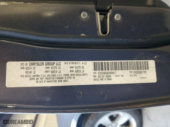 2013 Dodge Charger SE with VIN 2C3CDXBG8DH690817, listed as a Copart auction lot 45955005 with 143,337 mi miles and Salvage Title. Bid and sale history available at carsss.com. Image 12.