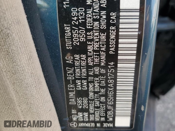 1999 Mercedes-Benz E 320 with VIN WDBJF65H6XA817514, listed as a Copart auction lot 70984214 with Not Provided miles and Non Repairable. Bid and sale history available at DreamBid. Image 12.