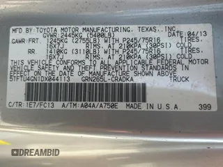 2013 Toyota Tacoma PreRunner with VIN 5TFTU4GN1DX044113, listed as a Copart auction lot 54171145 with 220,965 mi miles and Clean Title. Bid and sale history available at carsss.com. Image 10.