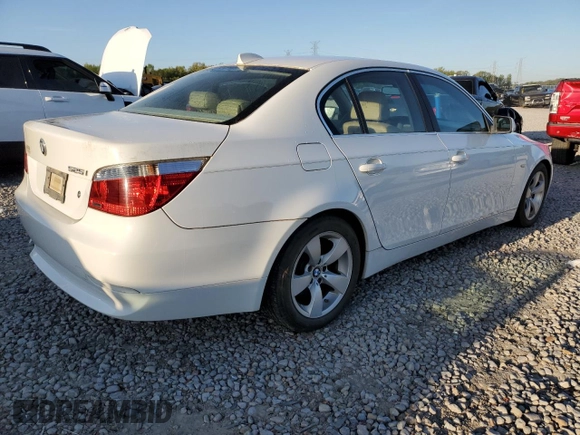 2007 BMW 5 Series 525i with VIN WBANE53537CW64553, listed as a Copart auction lot 52361445 with 169,381 mi miles and Clean Title. Bid and sale history available at carsss.com. Image 3.