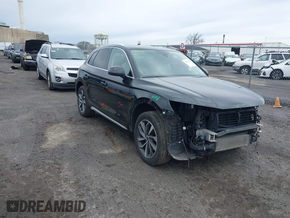 2021 Audi Q5 Premium Plus with VIN WA1BAAFYXM2117064, listed as a IAAI auction lot 42025878 with 75,766 mi miles and . Bid and sale history available at DreamBid. Image 1.