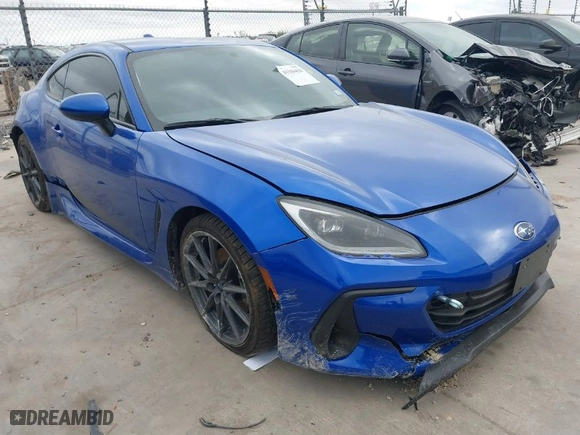 2023 Subaru BRZ Limited with VIN JF1ZDBE11P9707502, listed as a IAAI auction lot 41166428 with 15,407 mi miles. Bid and sale history available at carsss.com. Image 1.