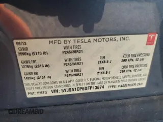 2013 Tesla Model S Performance z VIN 5YJSA1CP6DFP13674, wystawiony jako Copart lot #53043085 z przebiegiem 174 167 mil mil oraz Szkoda całkowita • Salvage title. Historia ofert i sprzedaży dostępna na DreamBid. Obrazek 12.