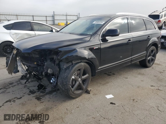 2012 Audi Q7 3.0T S line with VIN WA1DGAFE2CD003804, listed as a Copart auction lot 85985334 with 143,994 mi miles and Salvage Title. Bid and sale history available at carsss.com. Image 1.