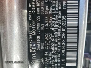 2022 Genesis GV80 with VIN KMUHCESC3NU092295, listed as a Copart auction lot 42539085 with Not Provided miles and Salvage Title. Bid and sale history available at DreamBid. Image 15.