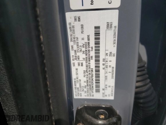 2019 Ford F-150 XL with VIN 1FTEW1EP2KFB27283, listed as a Copart auction lot 64563225 with 213,499 mi miles and Clean title. Bid and sale history available at DreamBid. Image 13.