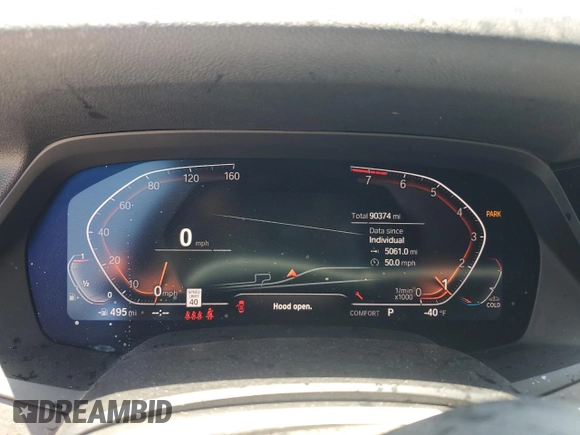 2019 BMW X5 xDrive40i with VIN 5UXCR6C52KLL06923, listed as a Copart auction lot 60109655 with 90,374 mi miles and Salvage title. Bid and sale history available at DreamBid. Image 9.