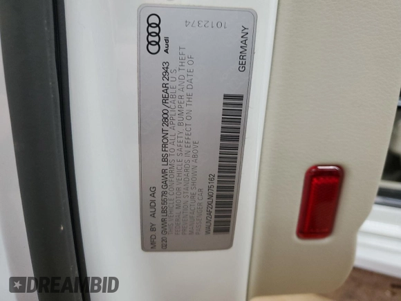 2020 Audi A7 Prestige with VIN WAUV2AF2XLN075162, listed as a Copart auction lot 79954134 with 47,639 mi miles and Salvage Title. Bid and sale history available at carsss.com. Image 13.