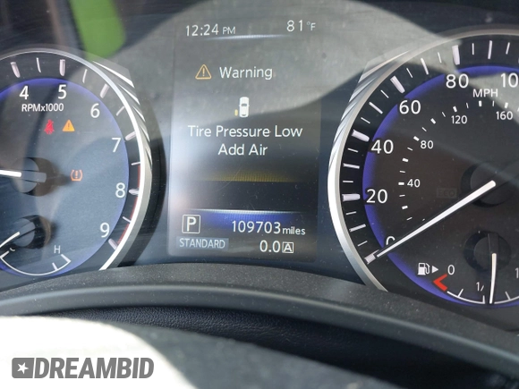 2015 Infiniti Q50 Sport with VIN JN1BV7AP3FM333148, listed as a IAAI auction lot 42359324 with 109,703 mi miles and . Bid and sale history available at DreamBid. Image 7.