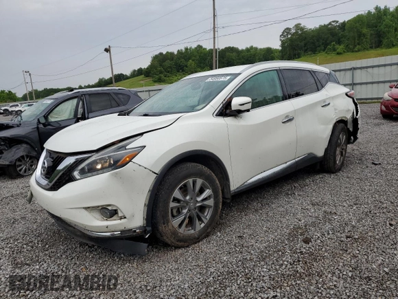2018 Nissan Murano SL z VIN 5N1AZ2MG9JN128671, wystawiony jako Copart lot #54950575 z przebiegiem 100 712 mil mil oraz Szkoda całkowita • Salvage title. Historia ofert i sprzedaży dostępna na DreamBid. Obrazek 1.