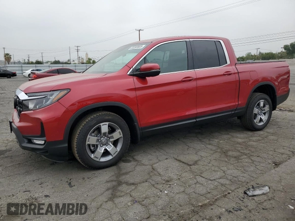 2025 Honda Ridgeline RTL z VIN 5FPYK3F57SB023210, wystawiony jako Copart lot #53093665 z przebiegiem 898 mil mil oraz Szkoda całkowita • Salvage title. Historia ofert i sprzedaży dostępna na DreamBid. Obrazek 1.