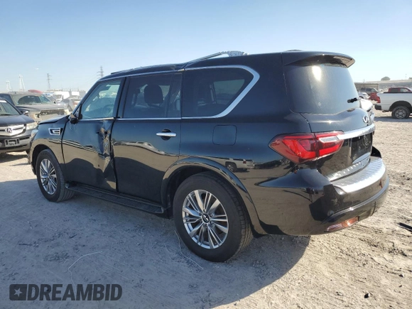2020 Infiniti QX80 LUXE with VIN JN8AZ2NF6L9704744, listed as a Copart auction lot 80710184 with 89,701 mi miles and Salvage Title. Bid and sale history available at carsss.com. Image 2.