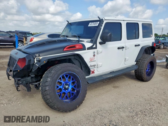 2019 Jeep Wrangler Unlimited Sahara z VIN 1C4HJXEG3KW635681, wystawiony jako Copart lot #60734065 z przebiegiem 75 020 mil mil oraz Szkoda całkowita • Salvage title. Historia ofert i sprzedaży dostępna na DreamBid. Obrazek 1.