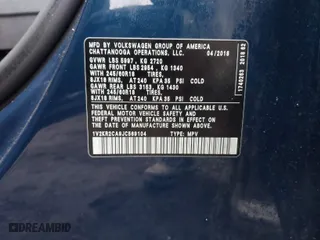 2018 Volkswagen Atlas 3.6L V6 SE with VIN 1V2KR2CA9JC569104, listed as a IAAI auction lot 41677640 with 53,360 mi miles. Bid and sale history available at carsss.com. Image 9.