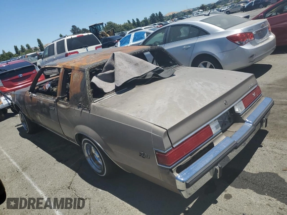 1983 Buick Regal with VIN 1G4AM47A6DR420566, listed as a Copart auction lot 60656794 with Not Provided miles and Non Repairable. Bid and sale history available at DreamBid. Image 2.