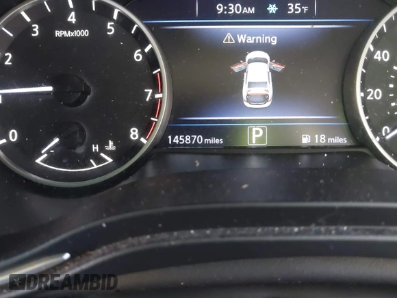 2018 Nissan Maxima SV with VIN 1N4AA6AP9JC402007, listed as a IAAI auction lot 41586817 with 145,870 mi miles. Bid and sale history available at carsss.com. Image 7.