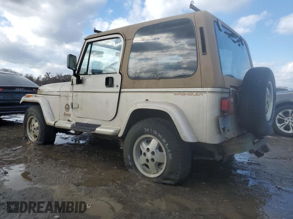 1995 Jeep Wrangler Sahara with VIN 1J4FY49S8SP207576, listed as a Copart auction lot 44385635 with 0 mi miles and Clean Title. Bid and sale history available at carsss.com. Image 2.