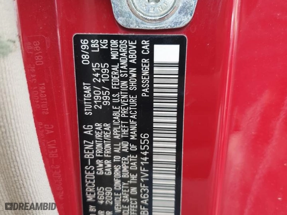 1997 Mercedes-Benz SL-Class with VIN WDBFA63F1VF144556, listed as a Copart auction lot 74490744 with 0 mi miles and Salvage Title. Bid and sale history available at carsss.com. Image 12.