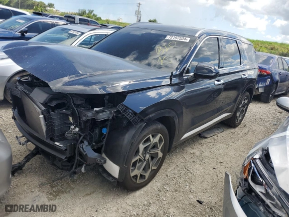 2022 Hyundai Palisade Calligraphy with VIN KM8R74HE8NU429344, listed as a Copart auction lot 72197534 with 37,324 mi miles and Non Repairable. Bid and sale history available at carsss.com. Image 1.