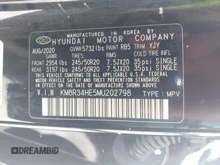 2021 Hyundai Palisade SEL z VIN KM8R34HE5MU202798, wystawiony jako IAAI lot #42339654 z przebiegiem 104 689 mil mil oraz . Historia ofert i sprzedaży dostępna na DreamBid. Obrazek 9.