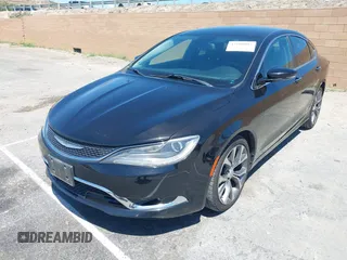 2015 Chrysler 200 C with VIN 1C3CCCCB0FN501215, listed as a IAAI auction lot 42109005 with 125,896 mi miles. Bid and sale history available at carsss.com. Image 2.