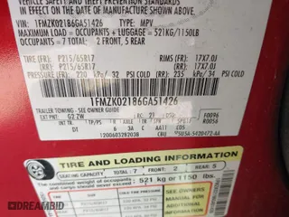 2006 Ford Freestyle SEL with VIN 1FMZK02186GA51426, listed as a IAAI auction lot 41810936 with 1 mi miles. Bid and sale history available at carsss.com. Image 9.