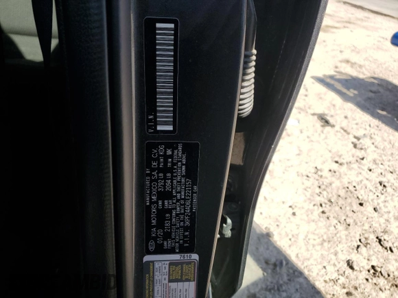 2020 Kia Forte LXS with VIN 3KPF24AD6LE221157, listed as a Copart auction lot 48732715 with 67,810 mi miles and Salvage Title. Bid and sale history available at carsss.com. Image 13.