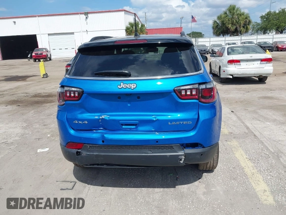 2025 Jeep Compass Limited with VIN 3C4NJDCNXST549907, listed as a IAAI auction lot 42186779 with 1,406 mi miles and . Bid and sale history available at DreamBid. Image 16.