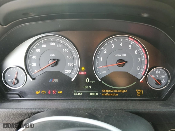 2018 BMW M3 with VIN WBS8M9C53J5L00440, listed as a Copart auction lot 54178485 with 47,451 mi miles and Salvage Title. Bid and sale history available at carsss.com. Image 9.
