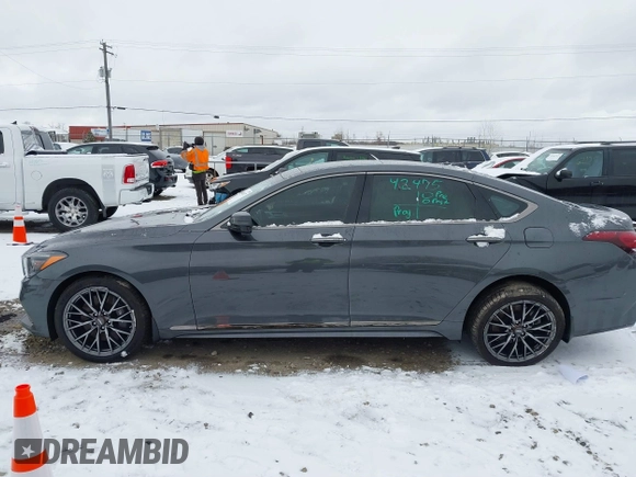 2019 Genesis G80 3.3T Sport with VIN KMHGN4JB5KU295935, listed as a IAAI auction lot 41481877 with 53,623 mi miles. Bid and sale history available at carsss.com. Image 15.