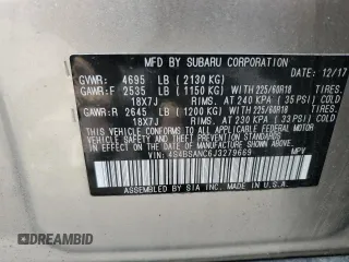 2018 Subaru Outback Limited with VIN 4S4BSANC6J3279669, listed as a Copart auction lot 55331095 with 76,741 mi miles and Salvage Title. Bid and sale history available at DreamBid. Image 14.