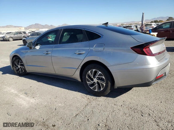 2021 Hyundai Sonata Hybrid Blue with VIN KMHL24JJ2MA035513, listed as a Copart auction lot 83207224 with 48,657 mi miles and Salvage Title. Bid and sale history available at carsss.com. Image 2.