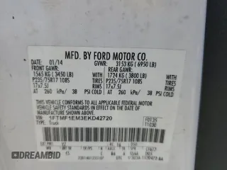 2014 Ford F-150 XL z VIN 1FTMF1EM3EKD42720, wystawiony jako Copart lot #51316405 z przebiegiem 227 094 mil mil oraz Szkoda całkowita • Salvage title. Historia ofert i sprzedaży dostępna na DreamBid. Obrazek 12.