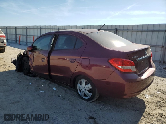 2018 Mitsubishi Mirage ES z VIN ML32F3FJ1JHF09662, wystawiony jako Copart lot #58352485 z przebiegiem 83 880 mil mil oraz Szkoda całkowita • Salvage title. Historia ofert i sprzedaży dostępna na DreamBid. Obrazek 2.