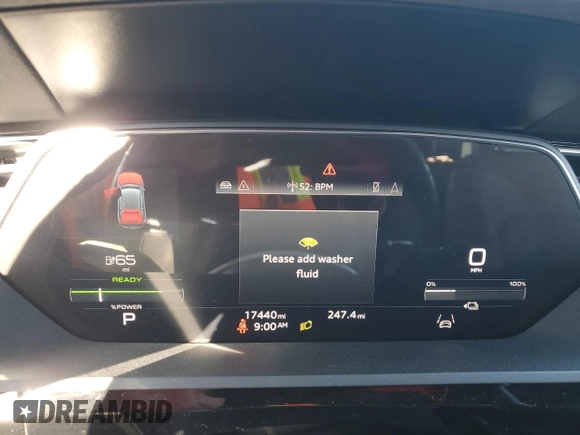 2023 Audi e-tron Premium with VIN WA1AAAGE0PB011503, listed as a Copart auction lot 46042595 with 17,440 mi miles and Salvage Title. Bid and sale history available at DreamBid. Image 9.