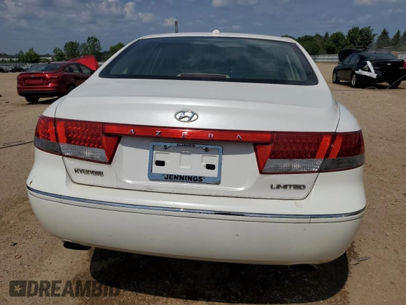 2008 Hyundai Azera Limited with VIN KMHFC46F78A333821, listed as a Copart auction lot 61246295 with 129,859 mi miles and Salvage title. Bid and sale history available at DreamBid. Image 6.
