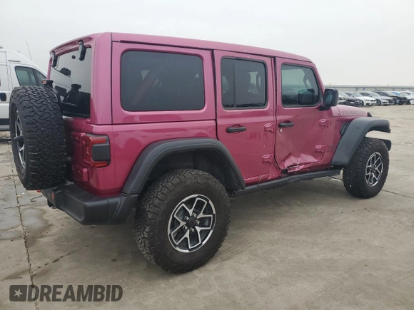 2024 Jeep Wrangler Rubicon with VIN 1C4PJXFG9RW346079, listed as a Copart auction lot 44136565 with 2,447 mi miles and Salvage Title. Bid and sale history available at DreamBid. Image 3.
