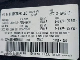 2008 Dodge Dakota с VIN 1D7HW32KX8S560888, выставлен на аукционе IAAI как лот 42025097 с пробегом 46 639 миль миль и . История ставок и продаж доступна на DreamBid. Изображение 9.