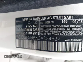 2013 Mercedes-Benz C 350 Sport with VIN WDDGF5HBXDA834637, listed as a IAAI auction lot 42128025 with 114,712 mi miles and . Bid and sale history available at DreamBid. Image 9.