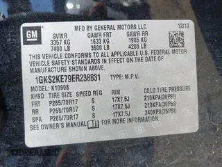 2014 GMC Yukon XL SLT with VIN 1GKS2KE79ER238831, listed as a IAAI auction lot 41767472 with 284,596 mi miles. Bid and sale history available at carsss.com. Image 9.