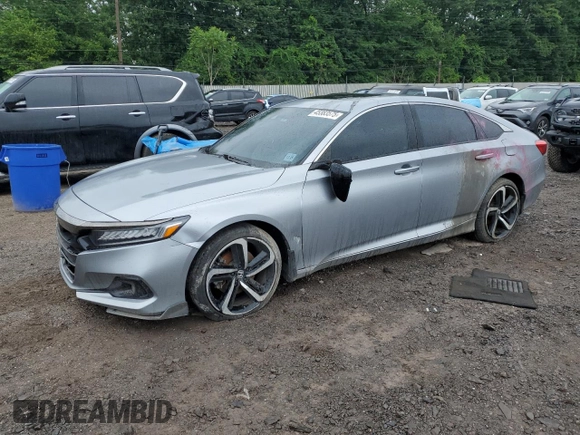 2021 Honda Accord Sport with VIN 1HGCV2F37MA011736, listed as a Copart auction lot 45383575 with Not provided miles and Salvage title. Bid and sale history available at DreamBid. Image 1.