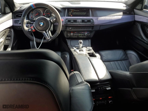 2015 BMW M5 with VIN WBSFV9C5XFD595148, listed as a Copart auction lot 46157335 with 77,582 mi miles and Salvage Title. Bid and sale history available at carsss.com. Image 8.