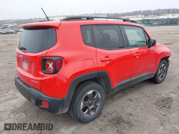 2017 Jeep Renegade Sport with VIN ZACCJAABXHPF01404, listed as a IAAI auction lot 41794086 with 49,247 mi miles and . Bid and sale history available at DreamBid. Image 4.
